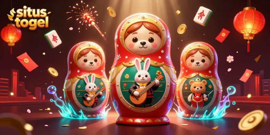 Situs togel dengan ilustrasi 3D detail tinggi menampilkan karakter unik dan elemen perjudian.