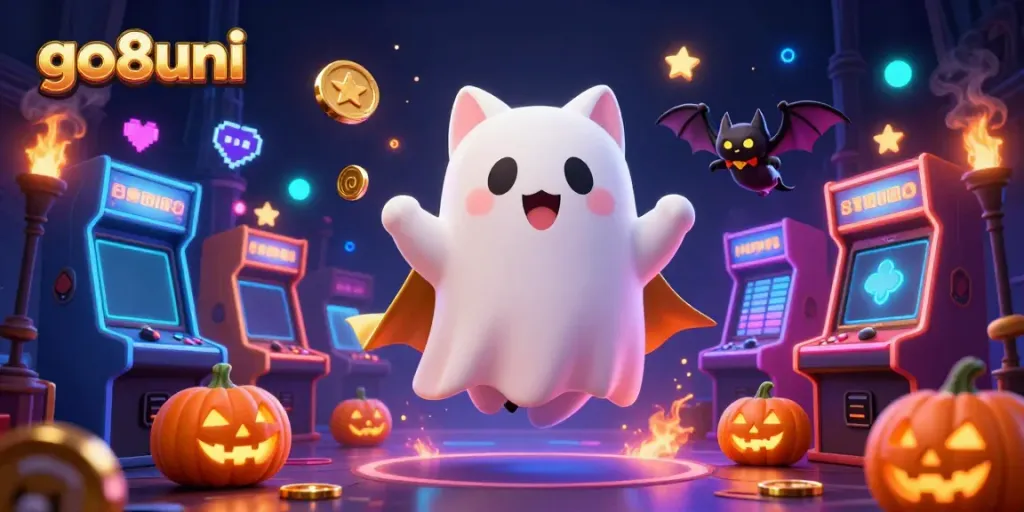 Engage in thrilling gameplay at go8uni's haunted casino with vibrant characters and exciting gaming elements.