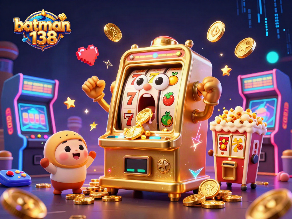 Experience winnings with batman138 as a joyful slot machine hits a jackpot.