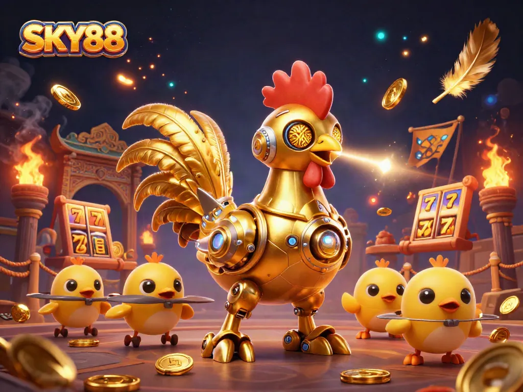 Activate winning strategies with SKY88 Casino's vibrant 3D scene of thrilling slot adventures.