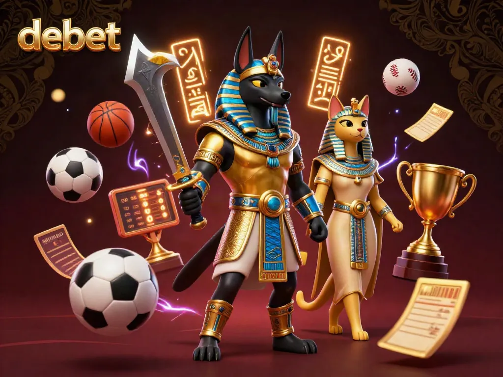 Experience debet with an ultra-detailed 3D illustration showcasing sports elements and casino action.