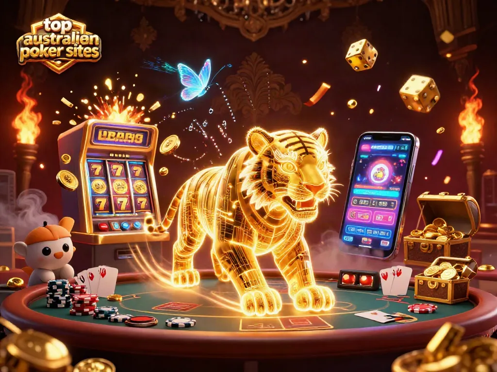 Experience the excitement of top australian poker sites with vibrant poker tables and dynamic game action.