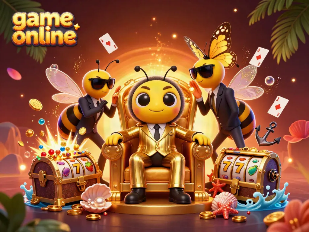 Engage with exciting game online experiences featuring a 3D cartoon bee mob boss and slot elements