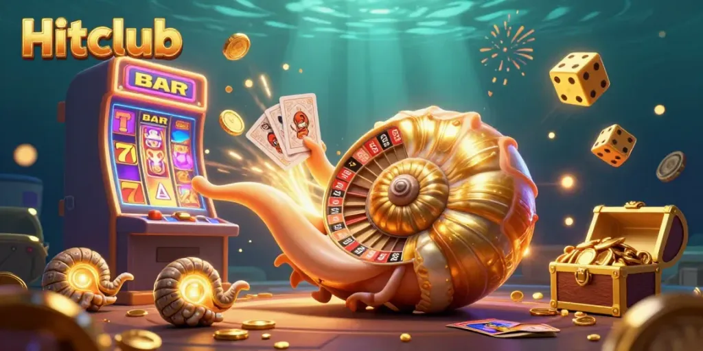 Experience thrilling gameplay at Hitclub with a dazzling casino scene featuring a giant nautilus and golden treasures.
