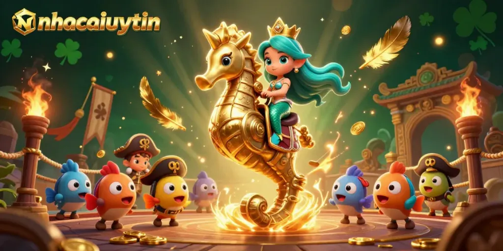 Experience the thrill of nhacaiuytin in an exhilarating casino scene featuring a mermaid princess and dynamic elements.