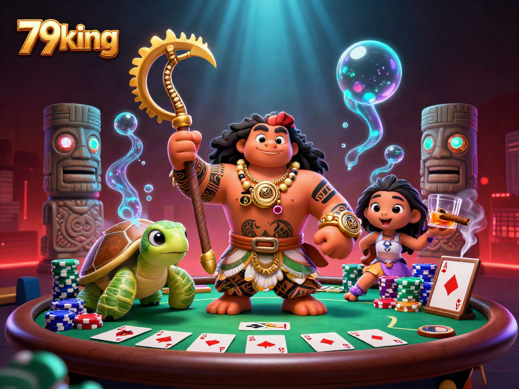 Experience winning with 79king at vibrant poker tables surrounded by enchanting casino elements.