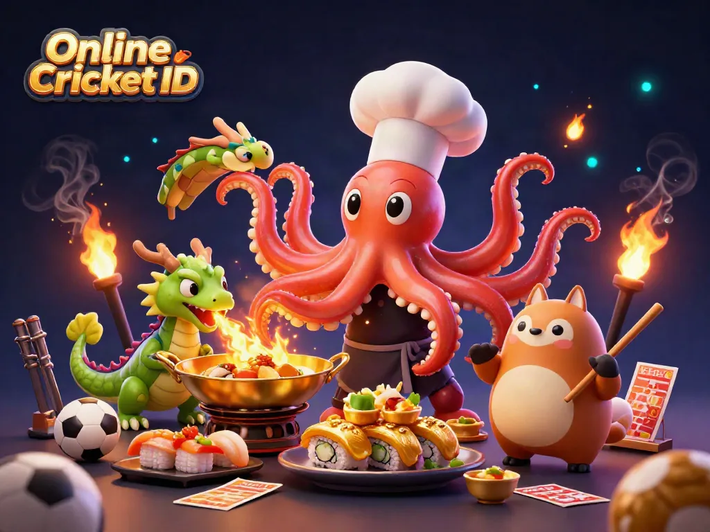Engage in cricket betting with a verified Online Cricket ID, featuring vibrant 3D characters and dynamic game elements.