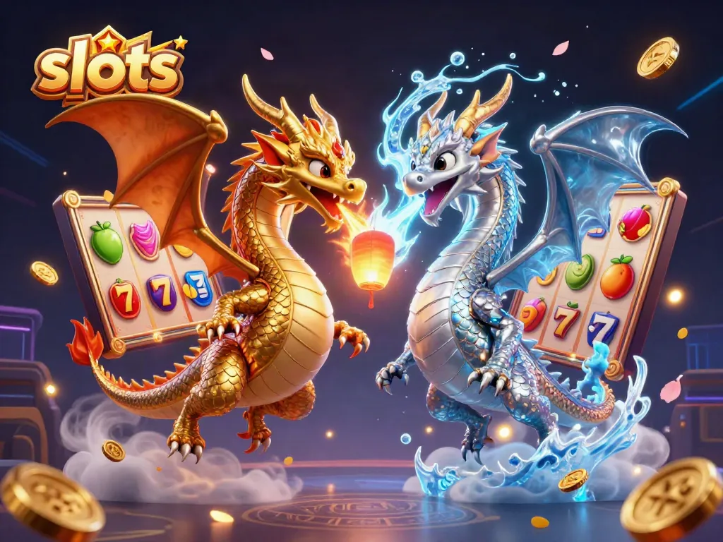 Join the adventure in slots with gold and silver dragons battling fire and ice.