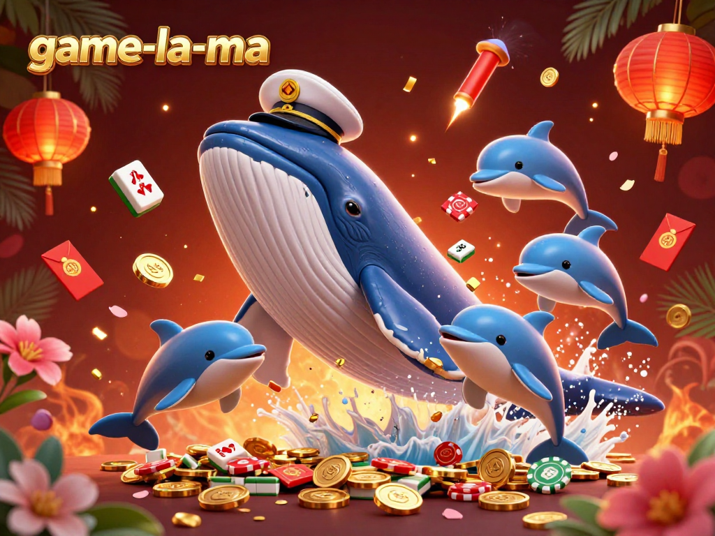 Engage with game-la-ma casino fun featuring a colorful scene with lively characters and gaming elements.