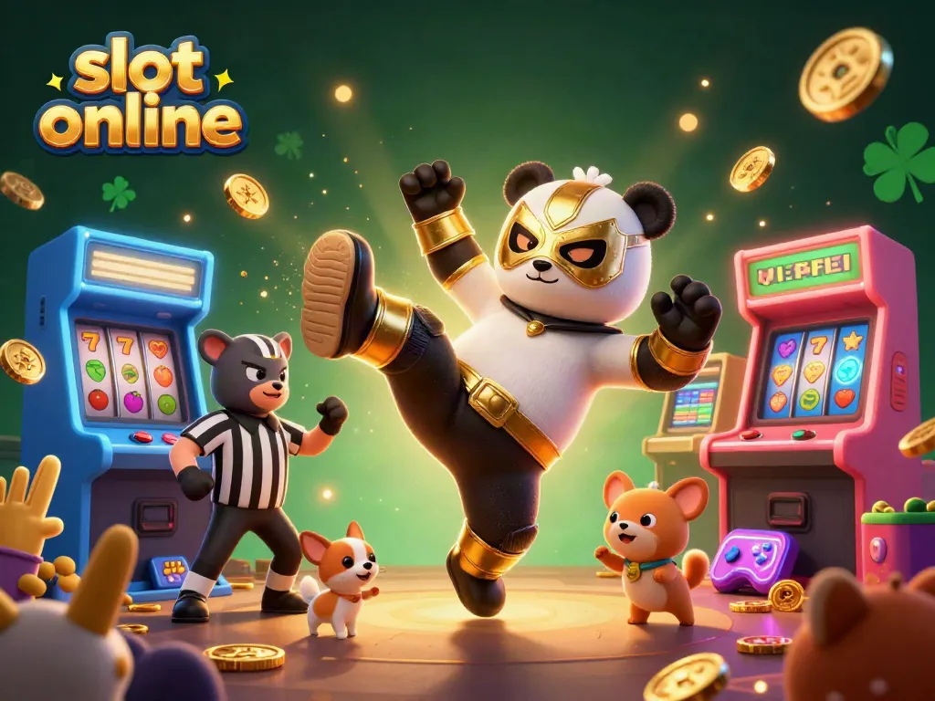 Engage in thrilling slot online action with a vibrant 3D scene showcasing playful characters and dynamic game elements.