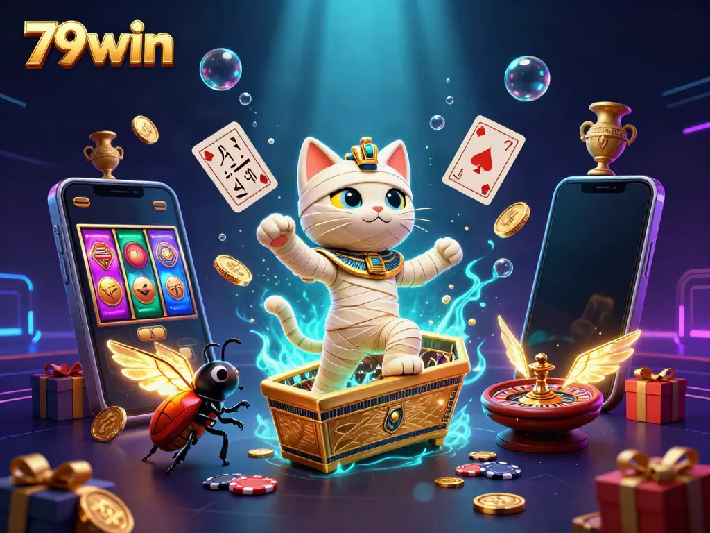 Experience thrilling adventures at 79win with lively casino games in a lavish pyramid setting.