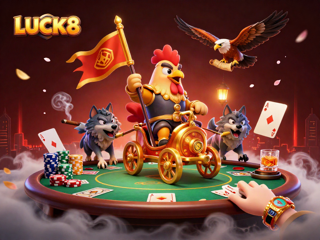 LUCK8 chiến thắng trên bàn poker với gà trống và sói, giới thiệu chi tiết sống động