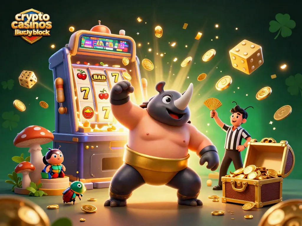 Experience thrilling action in crypto casinos like Lucky Block with vibrant characters and dynamic gaming elements.