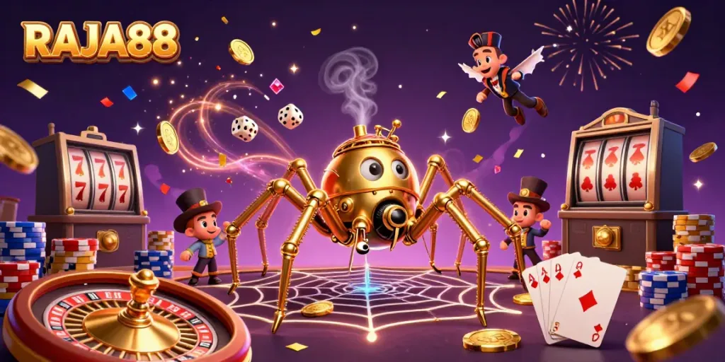 RAJA88 menghidupkan suasana kasino dengan ilustrasi kartun 3D yang menakjubkan.