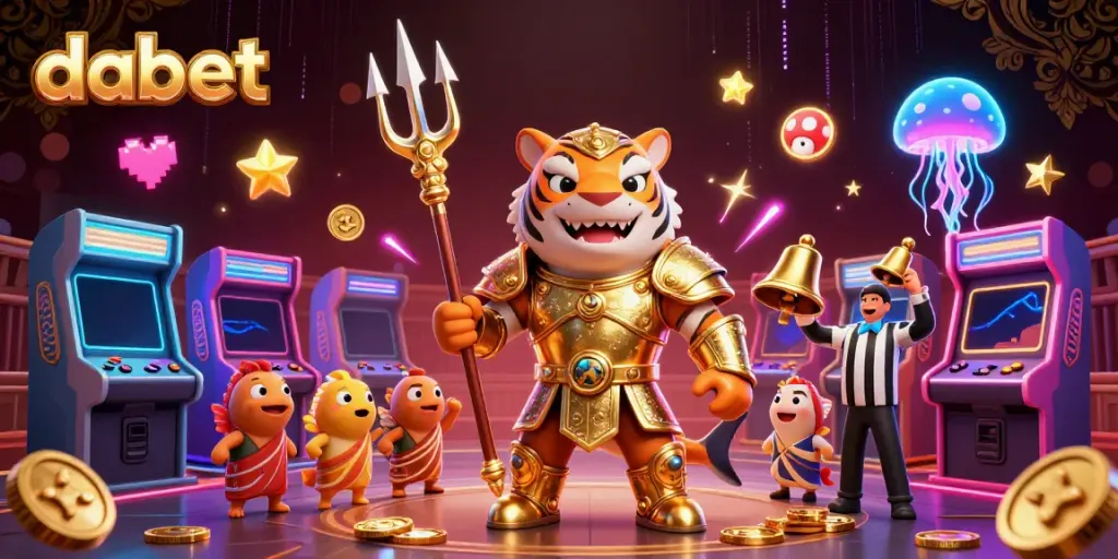 Join the underwater action in dabet’s vibrant casino scene with a shark in gladiator armor!