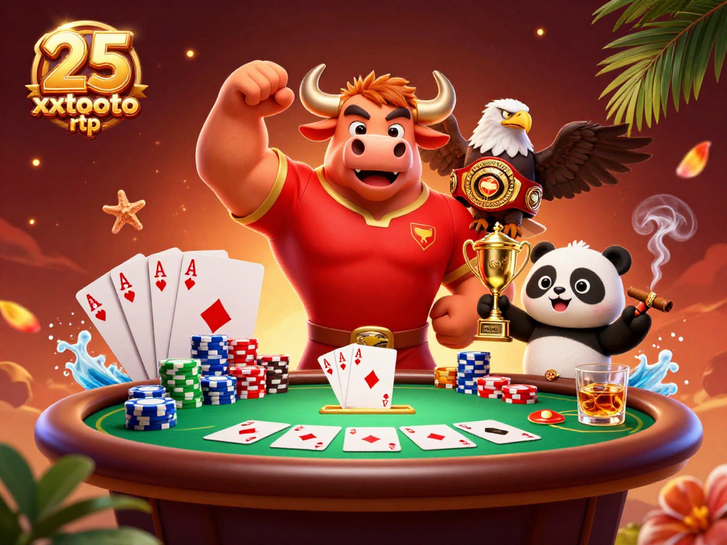 Menangkan hadiah dengan 25 xxtoto rtp di kasino online dengan ilustrasi karakter kartun.