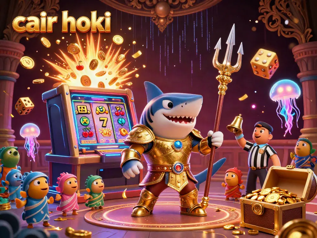 Menggoda pemain dengan cair hoki dalam ilustrasi kasino 3D seru di dalam arena bawah laut.