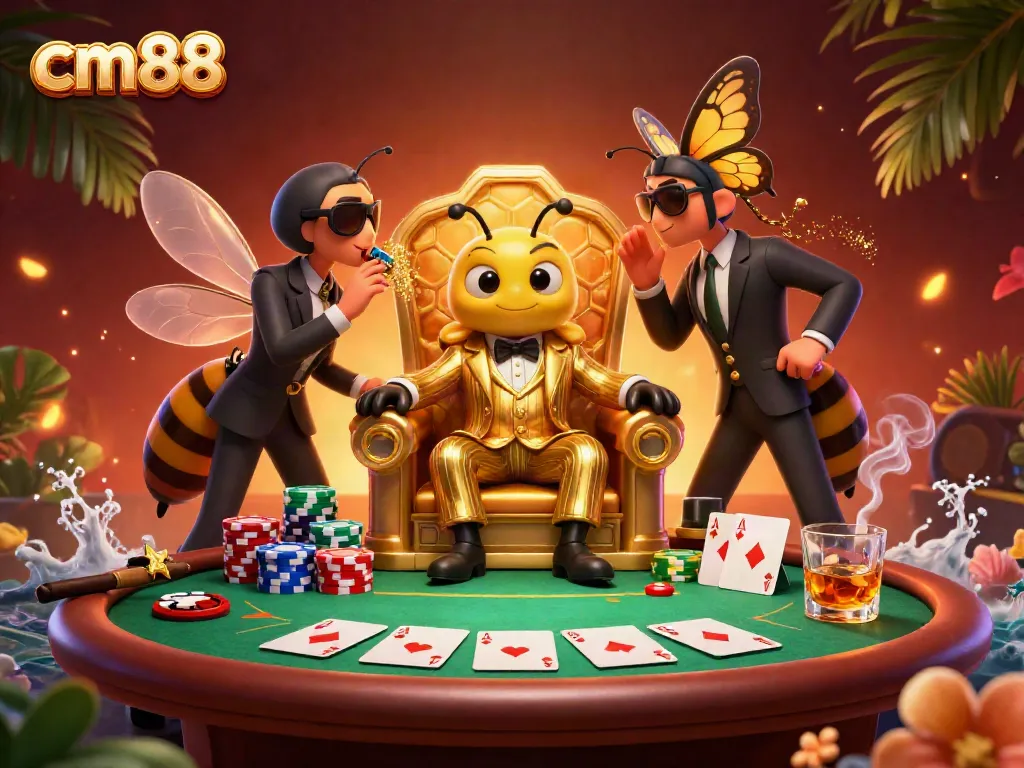 Join the excitement at cm88, where a 3D bumblebee mob boss rules the casino world with thrilling poker action.