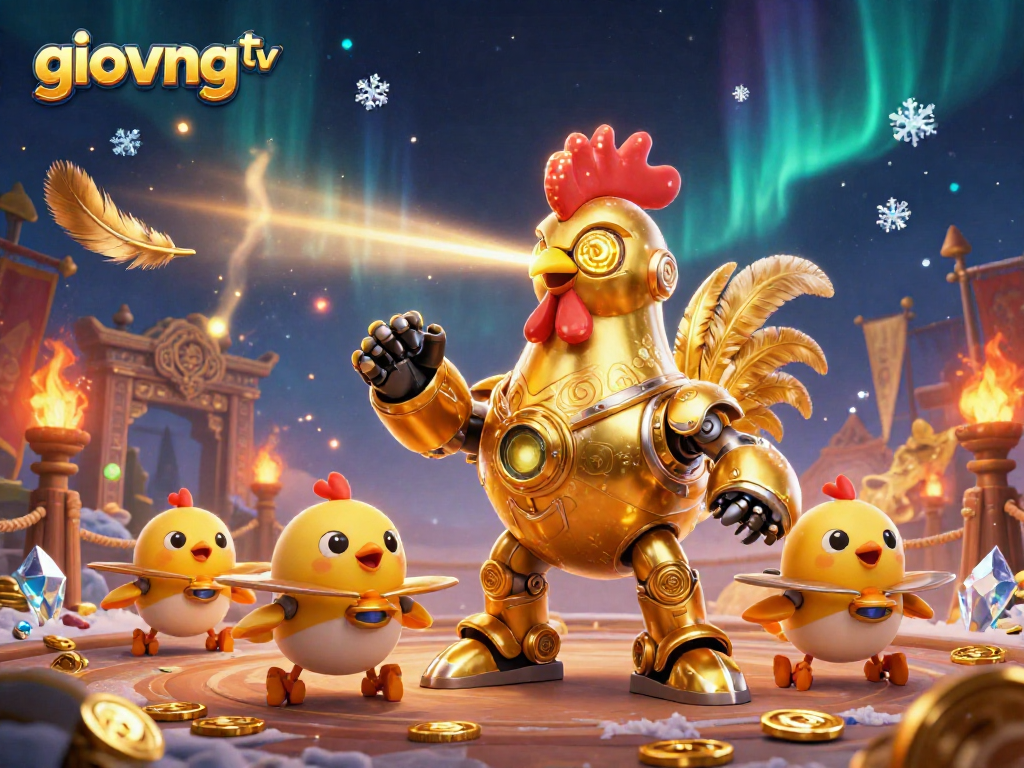 Engage with giovang tv in a vibrant gaming atmosphere filled with golden tokens and dynamic scenes.