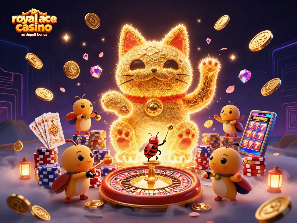 Experience the royal ace casino no deposit bonus with vibrant 3D casino illustrations and dynamic gameplay elements.