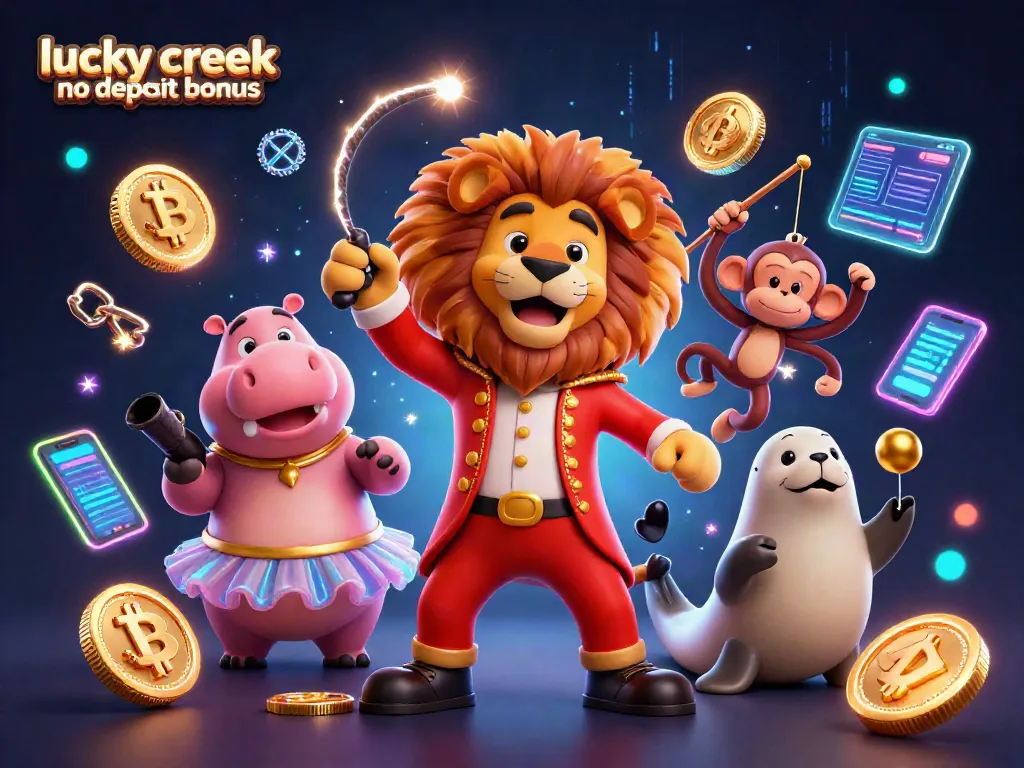 Join the excitement of the lucky creek no deposit bonus with vibrant characters and engaging gaming elements in this lively casino scene.