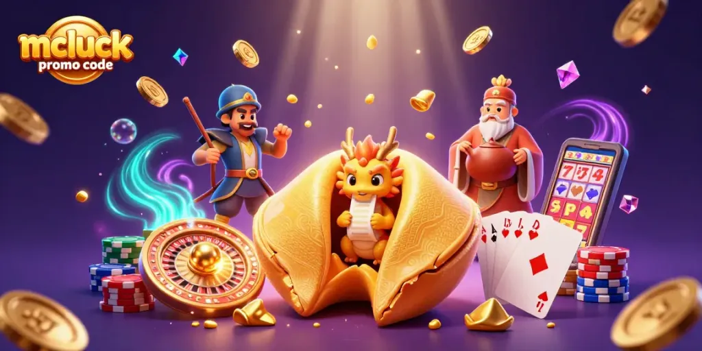 Use mcluck promo code for exciting bonuses while playing vibrant casino games with gold and dragons.