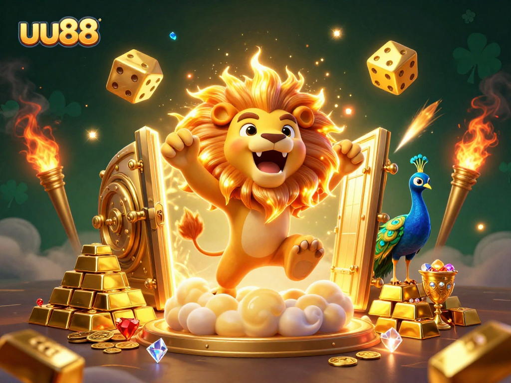 Experience epic wins at uu88 with a vibrant casino scene featuring golden treasures and rich game elements