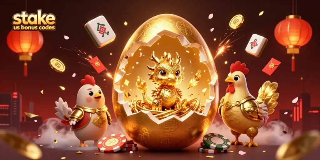 Engage with stake us bonus codes while winning big at this vibrant casino-themed illustration.