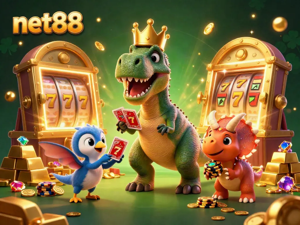 Experience exciting gameplay at net88 as characters celebrate wins with riches and fun.