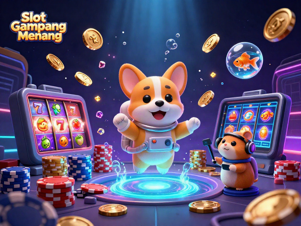 Engage in Slot Gampang Menang excitement as a corgi astronaut explores a cosmic casino.