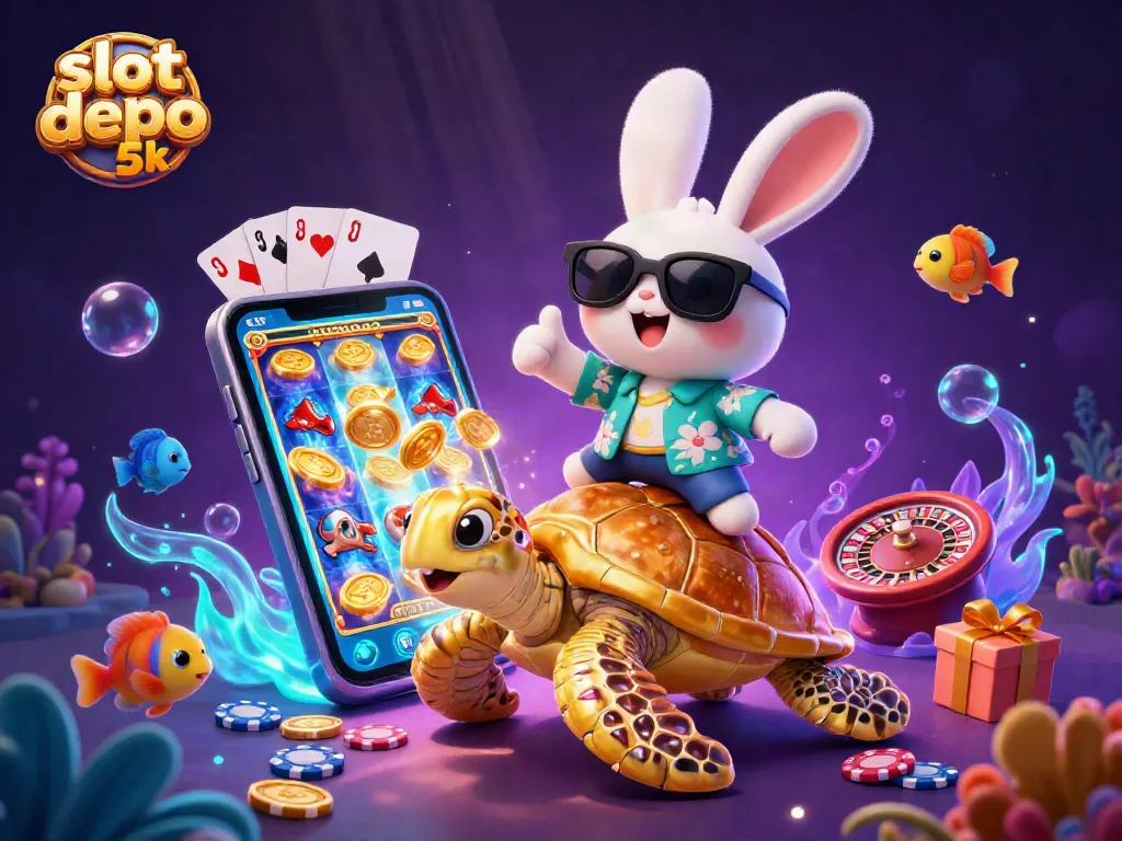 Engage in thrilling adventures with slot depo 5k showcasing vibrant casino elements and lively characters.