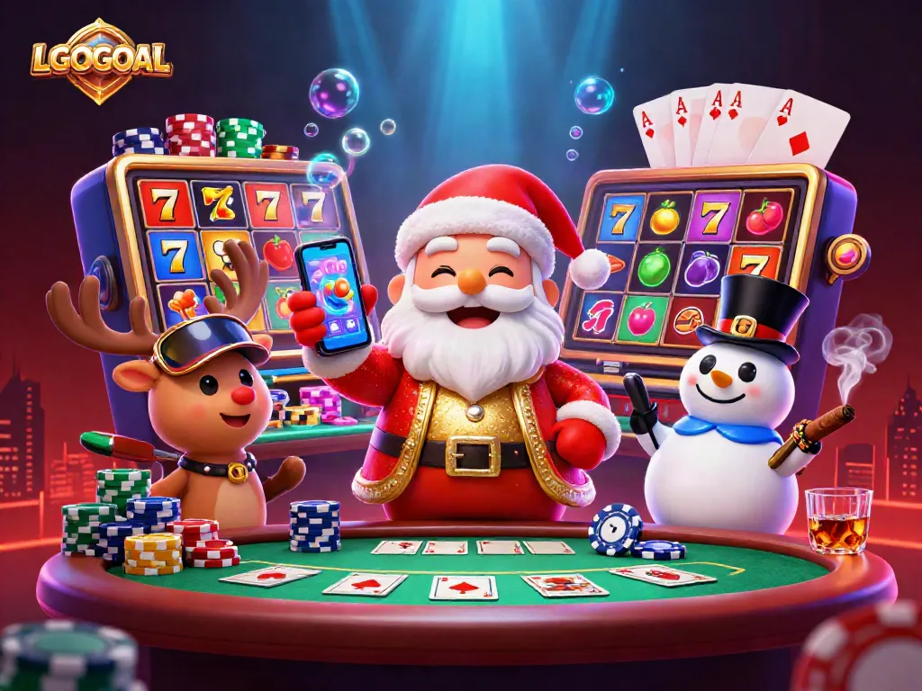 Engage with LGOGOAL's dynamic gaming world featuring animated casino characters and vibrant slot elements.